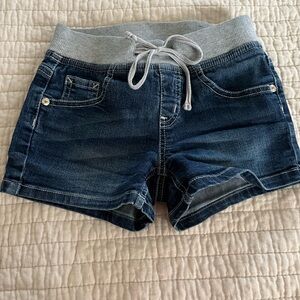 Justice Blue Jean Shorts with Gray Waistband